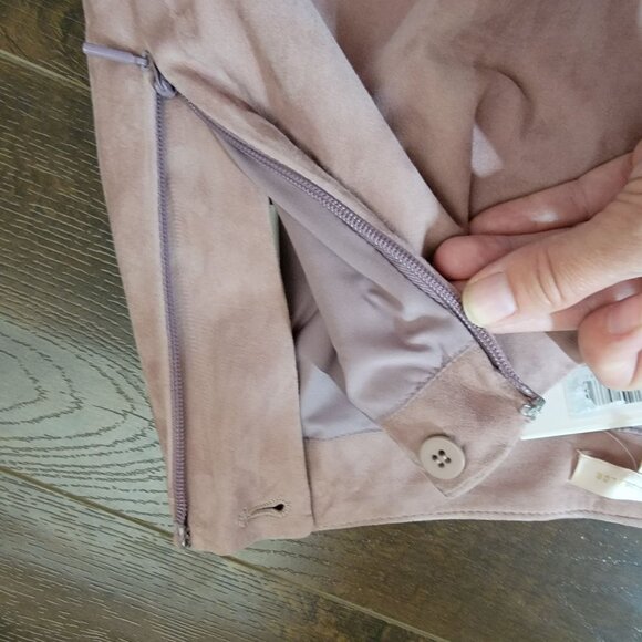 Rebecca Taylor Suede Pants Womens 6 Mocha Contemporary Boho Western Lace - Picture 10 of 10